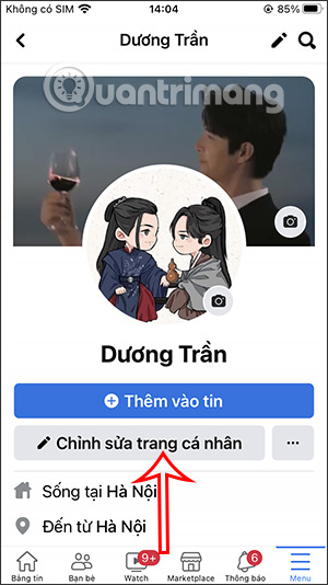 Chỉnh sửa trang cá nhân Facebook 