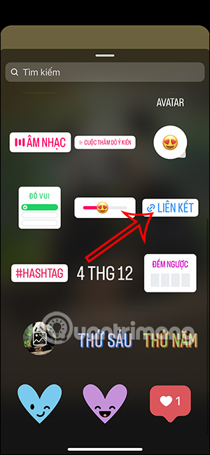 Sticker liên kết cho Story